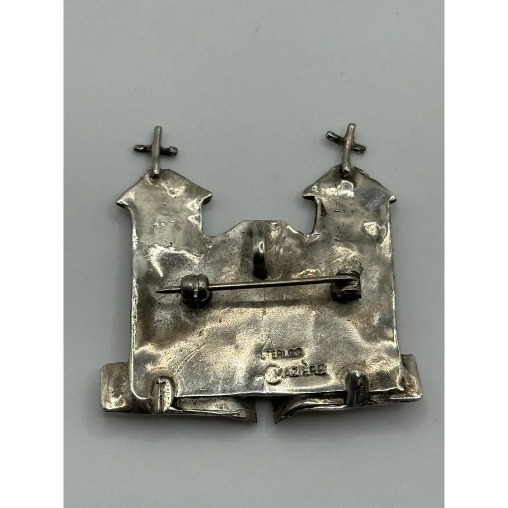 Catherine Maziere Sterling Silver Sanctuario De Chimayo Church Brooch Pendant
